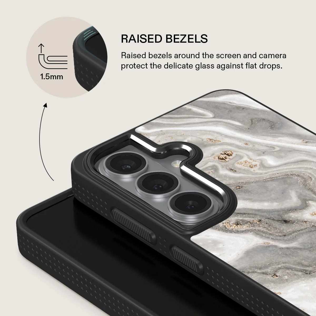 Snowstorm - Grey Marble Samsung Galaxy S26 Plus Case - Image 15